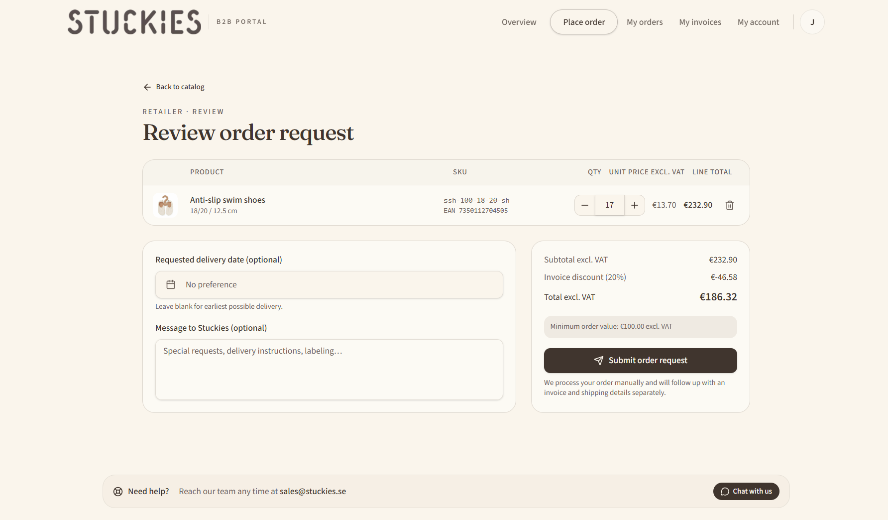 Stuckies retailer portal, Clear pricing, no surprises