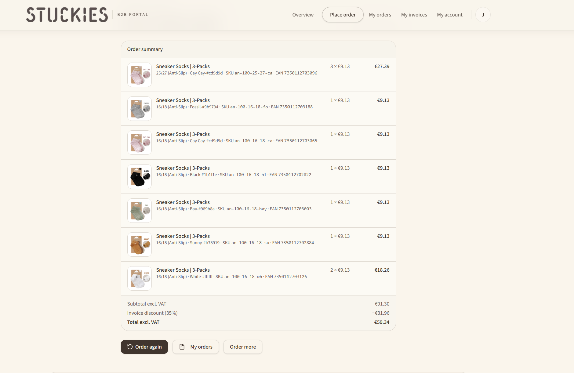 Stuckies retailer portal, Every order, one click away